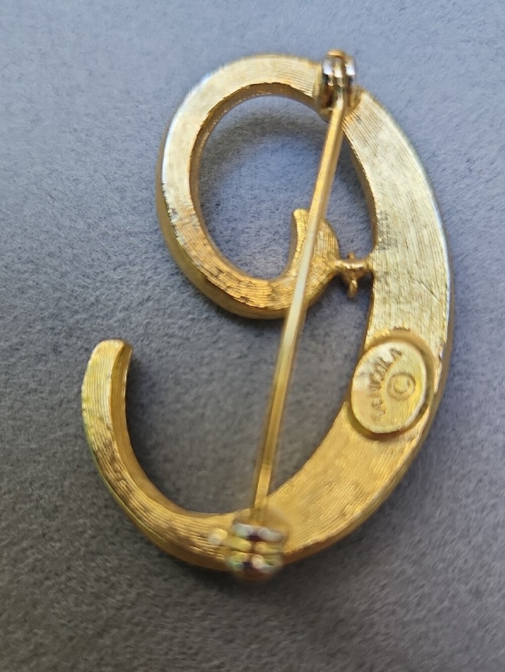 DeNicola Gold-Tone Navy Enamel and Crystal Swirl Brooch - Women's Jewelry - Picture 4 of 4